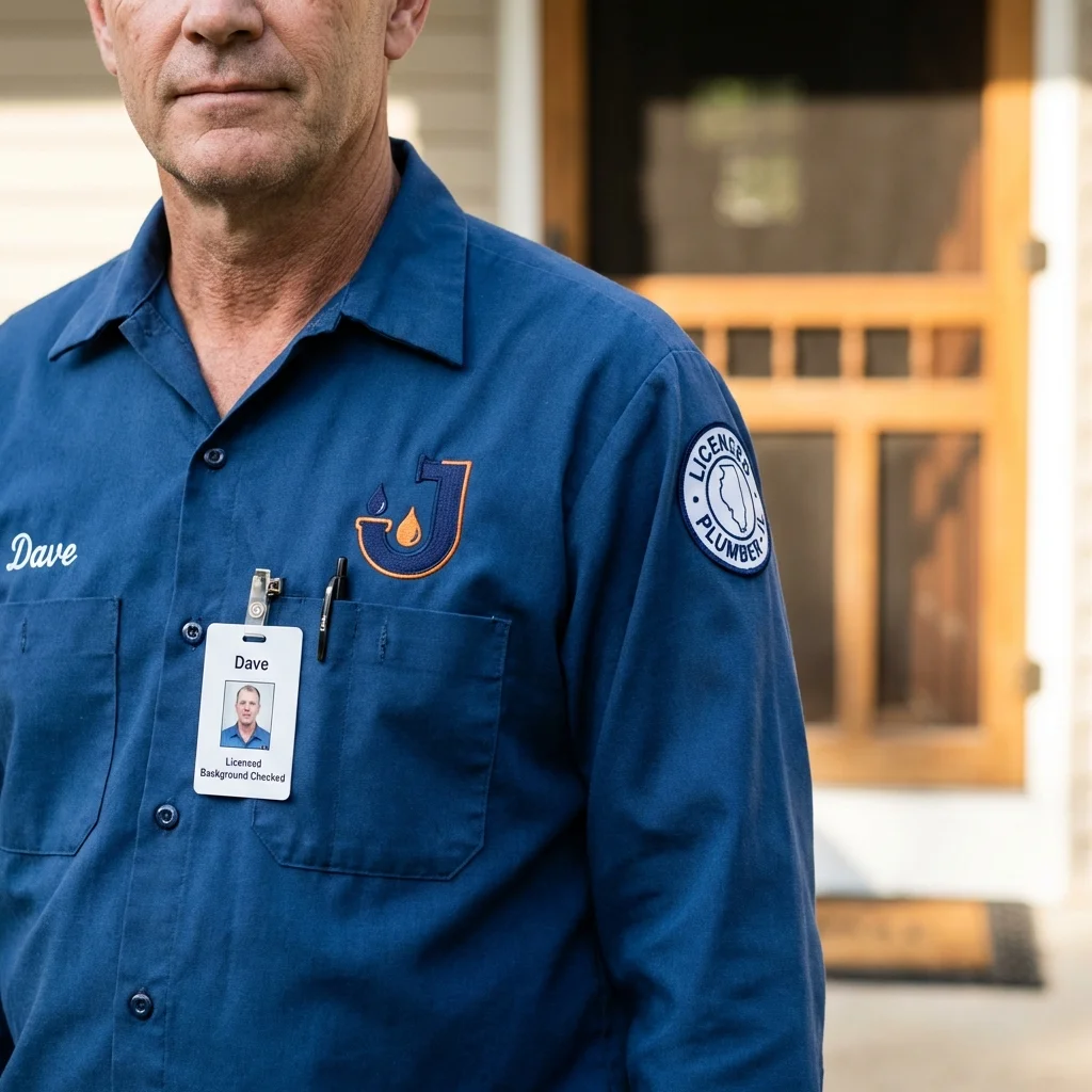 Licensed plumber showing ID badge in Saint Stephen, SC