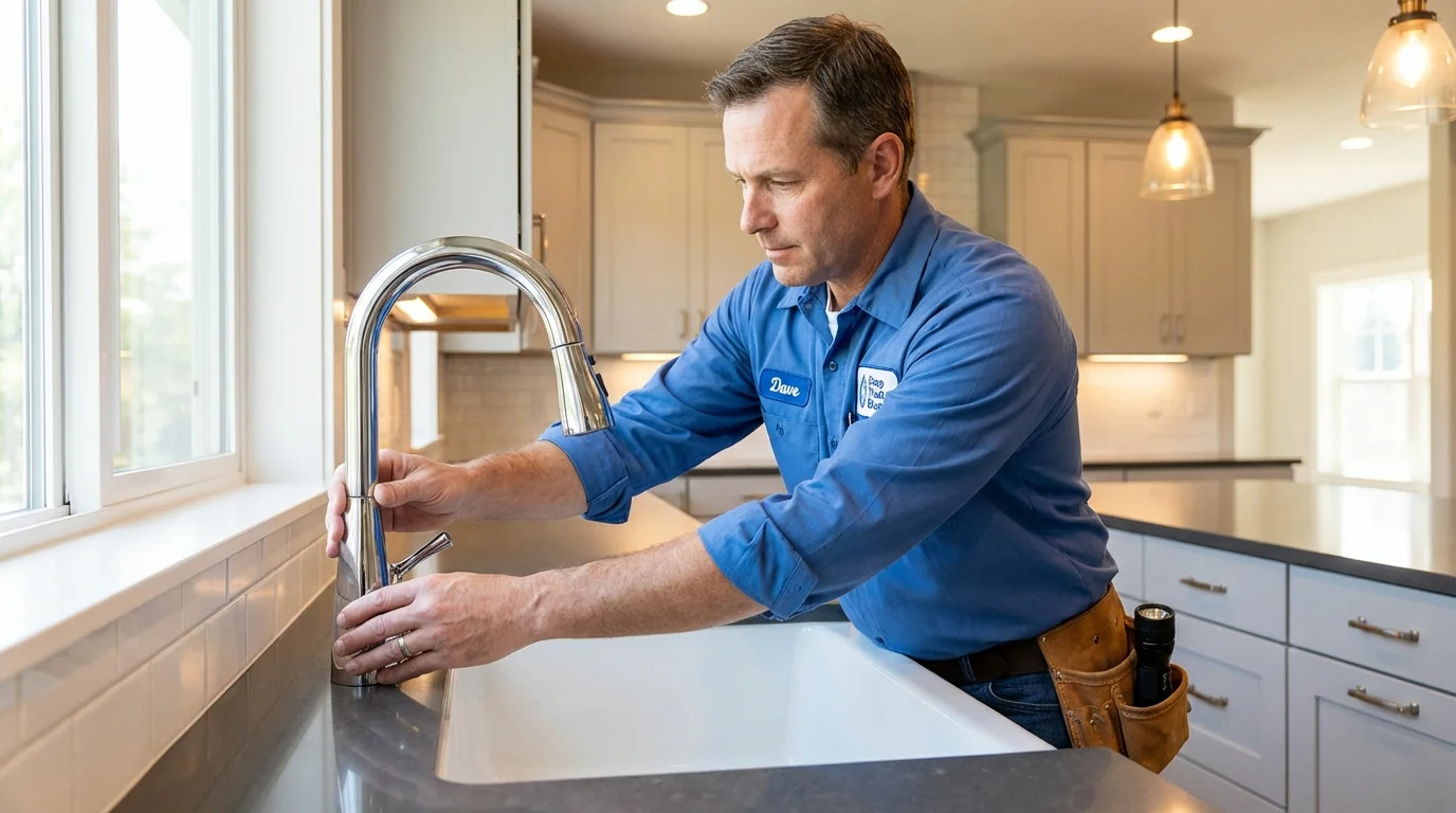 Kitchen faucet installation by Johns Plumbing LLC in Saint Stephen